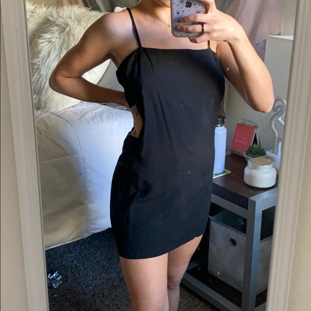 TOBI - Black Spaghetti Strap Cut Out Dress XS